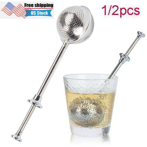 1/2Pcs Tea Infuser Ball Mesh Leaf Strainer Filter Herb Steeper Stainless Secure