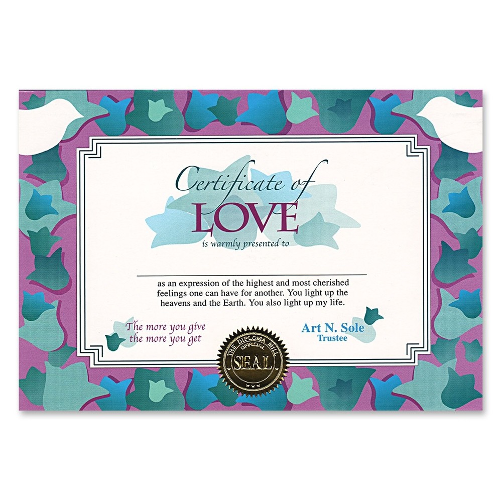 Beistle Certificate Love Multicolor Standard Functional Keepsake Animals