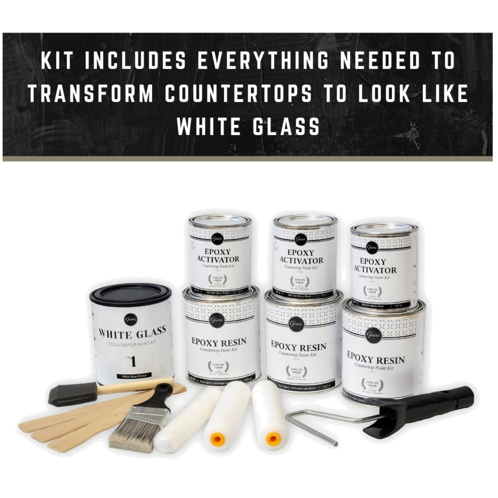 Transform Countertops with White Glass Epoxy