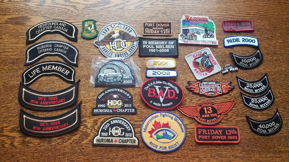 VTG HARLEY DAVIDSON Jacket Vest PATCH Embroidered LOT