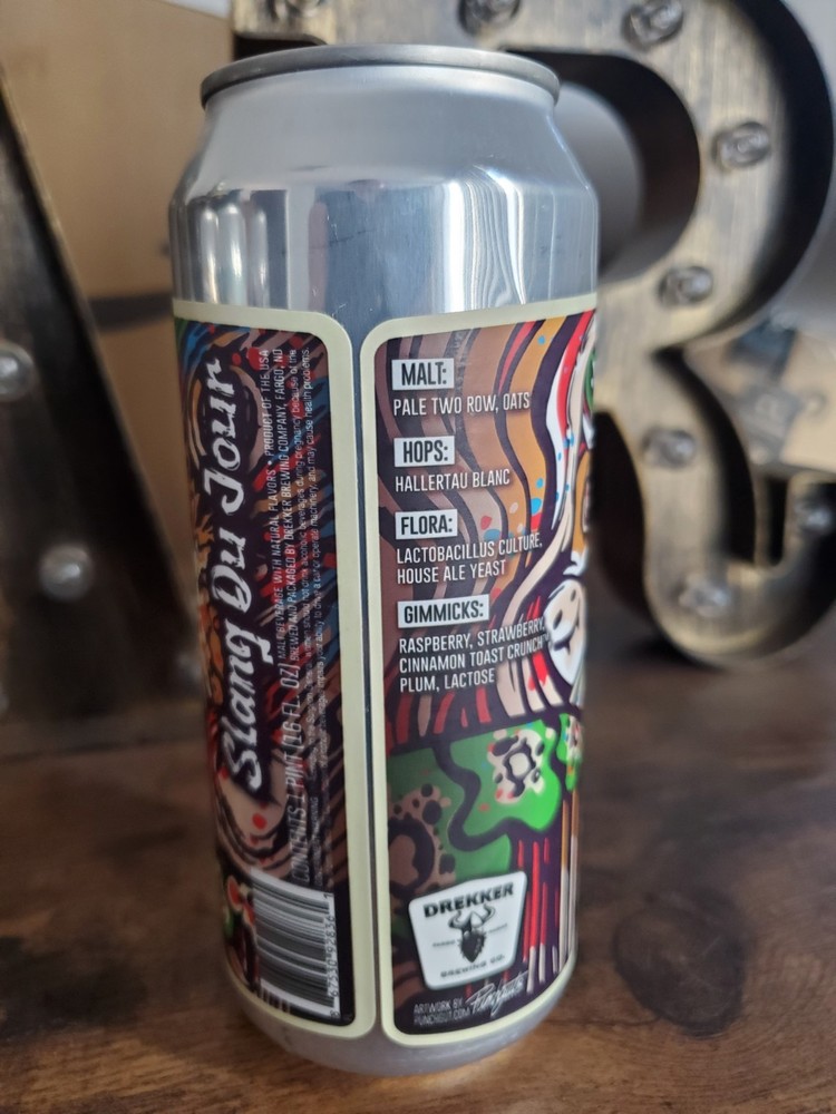 Drekker Brewing Craft Beer *Empty* Can Raspberry Cinnamon Toast Crunch Slang