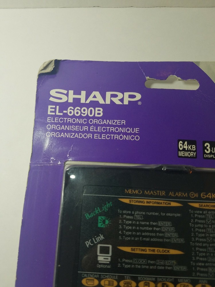 SHARP EL-6690B Memo Master Electronic Organizer 64KB NEW Damage On Package