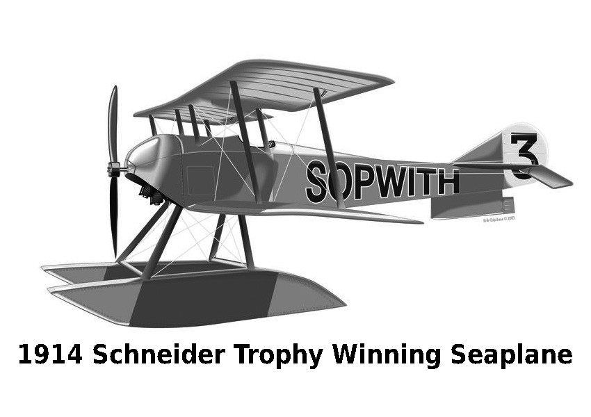 Model Airplane Plans (FF): Sopwith Schneider 38" 1/8 Scale Floatplane 1.3-1.5cc