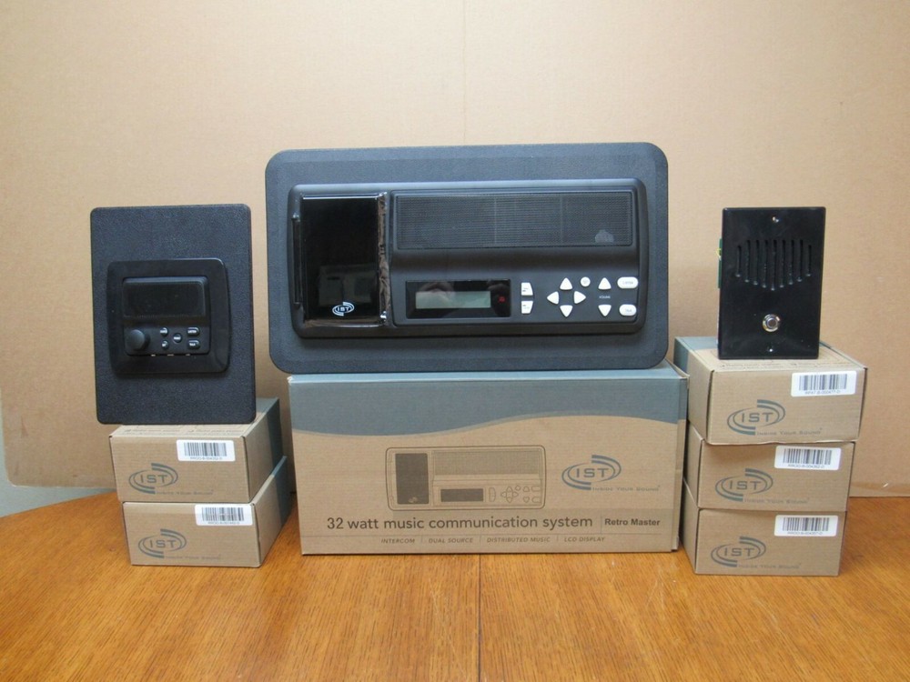 (6) Room Complete Black Kit Intrasonic IST RETRO-MVBPAC Home Intercom