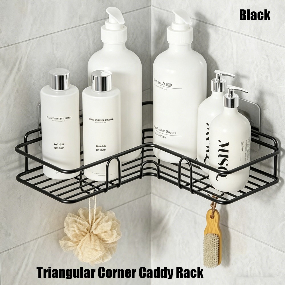 Triangular Shower Caddy Wall Mount Shelf Kitchen Bathroom Storage Organizer Rack