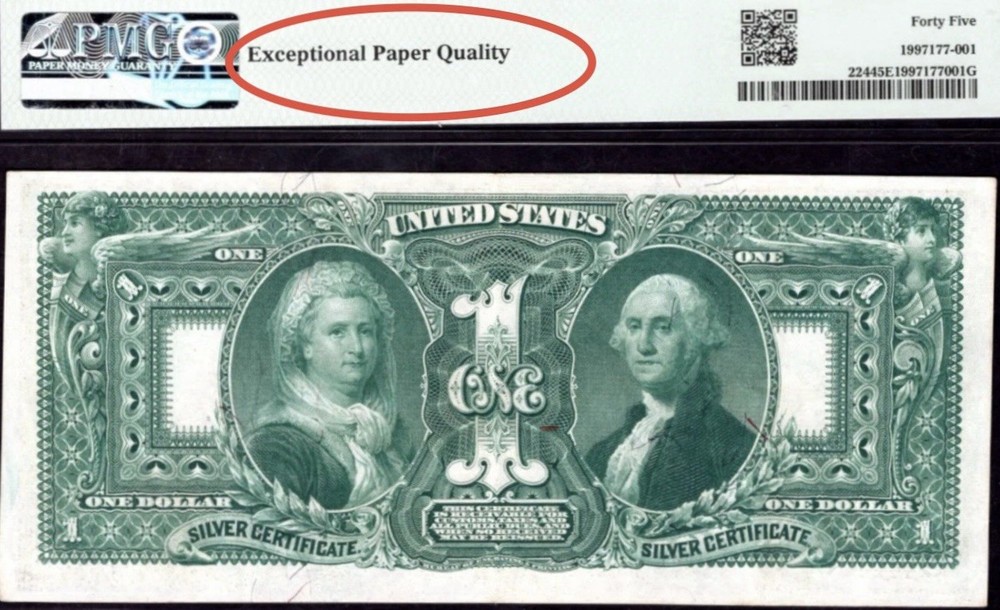 1896 $1 🇺🇸 EXAMPLE ( Silver Certificate Educational Note) Solid Number 4’s EPQ