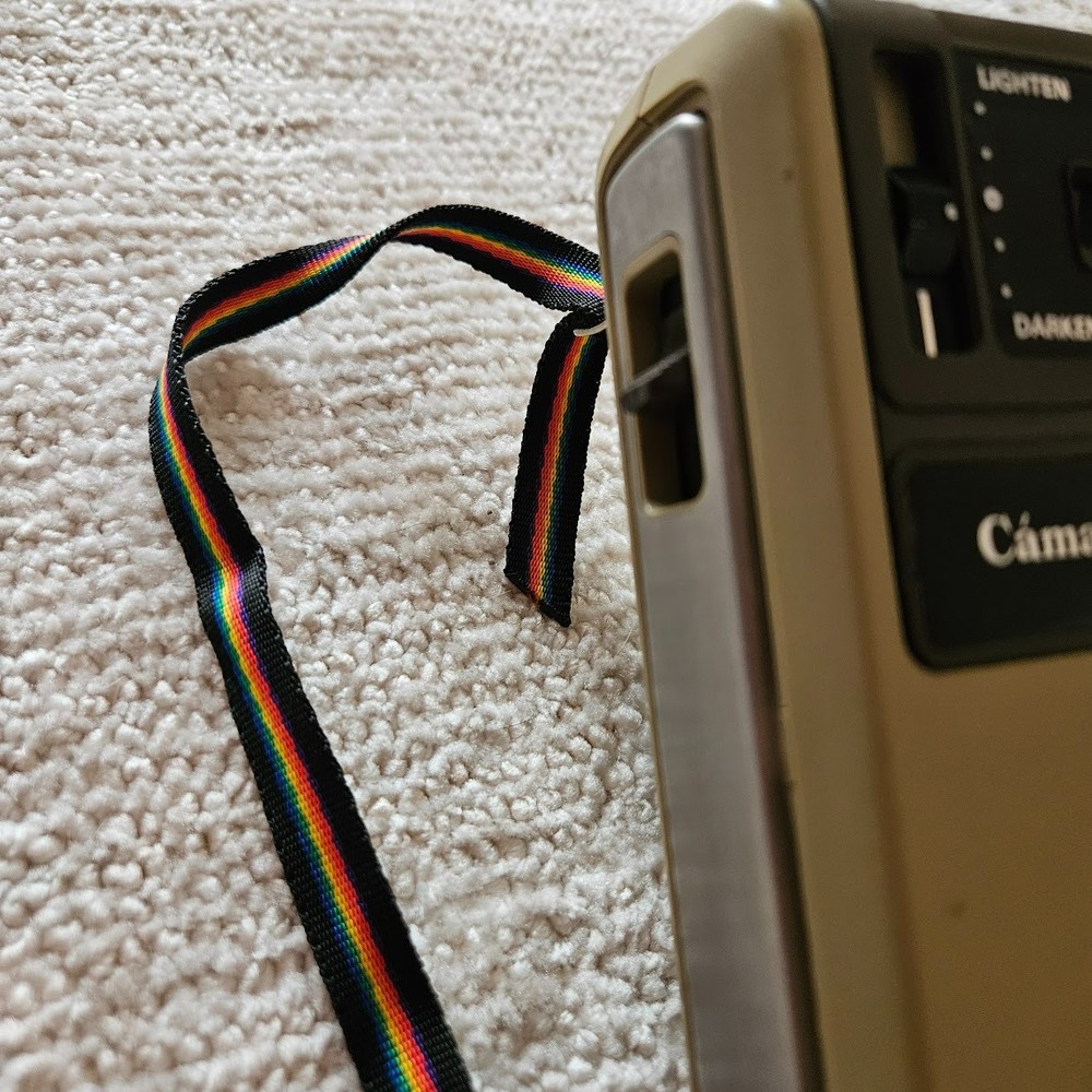 Kodak Polaroid Camera Fiesta Instant With Rainbow Strap untested