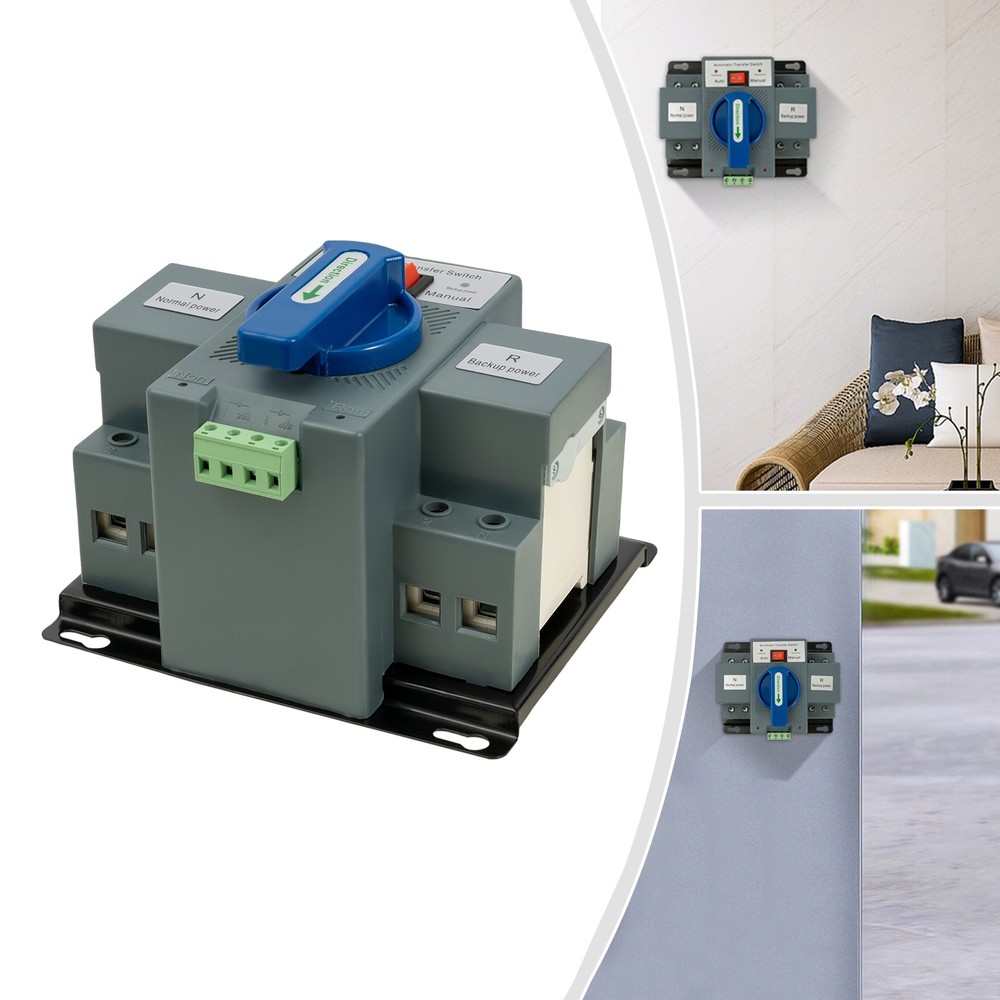 63A ATS Dual Power Automatic Transfer Switch for Generator Changeover Switch 2P