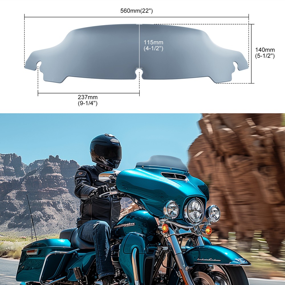 4.5" Windshield Smoke Windscreen for Harley Davidson Touring Tri Glide 2014-2024