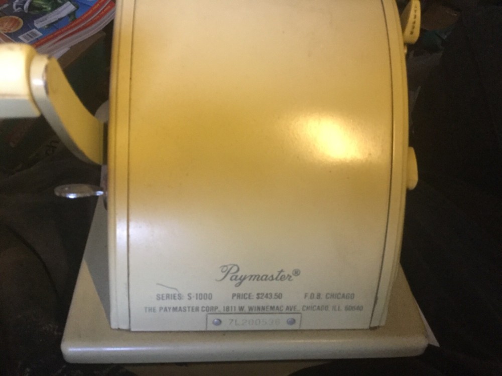 Vintage Paymaster Series S-1000 Check Writer With KEY