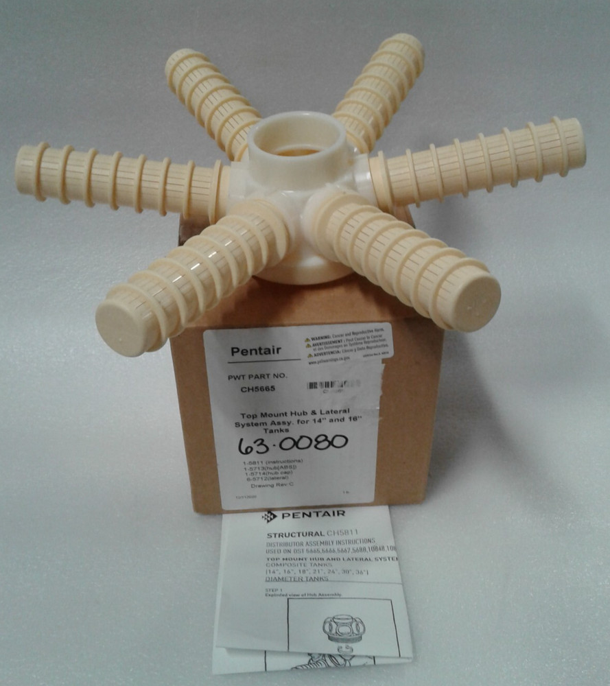 Pentair CH5665 Top Mount Hub & Lateral System Assy. for 14" and 16" Tanks - New