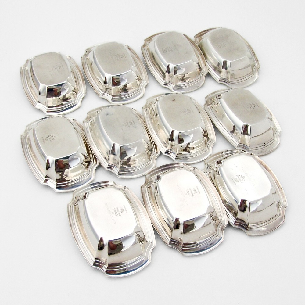 Gorham 11 Nut Cups Set Sterling Silver 1925 Mono N