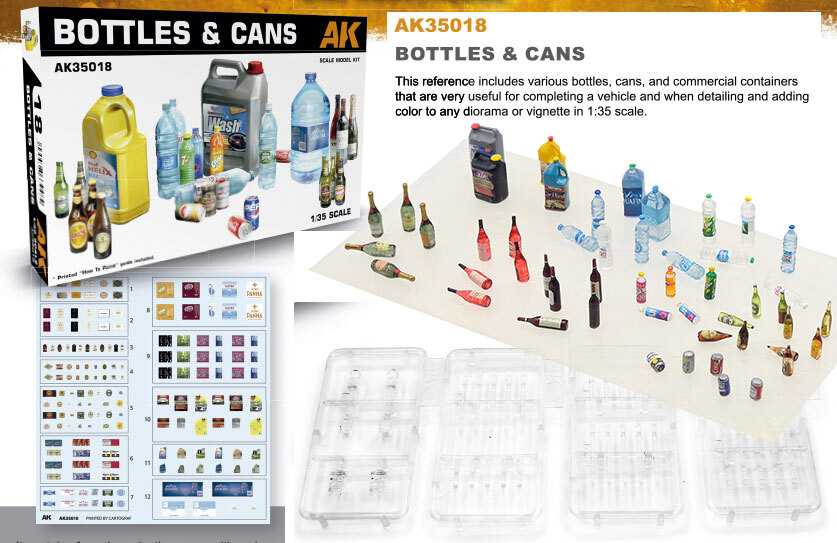 AK Interactive 1/35 Bottles & Cans