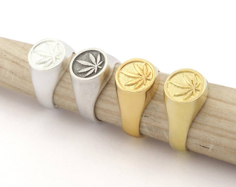 Leaf Ring Adjustable Raw Brass, Antique silver,Shiny Silver-Gold 7-9us size 4805