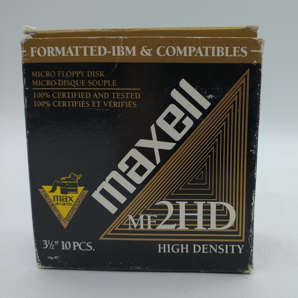 Maxell 13 Double Sided MF 2HD 3.5" High Density Micro Floppy Disk Formatted IBM