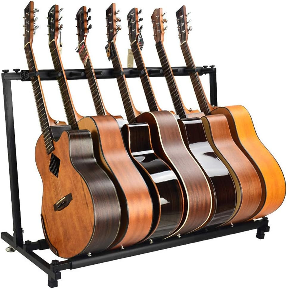 Guitar Bass Stand for Multiple Guitars Display Foldable Rack (7-Space)