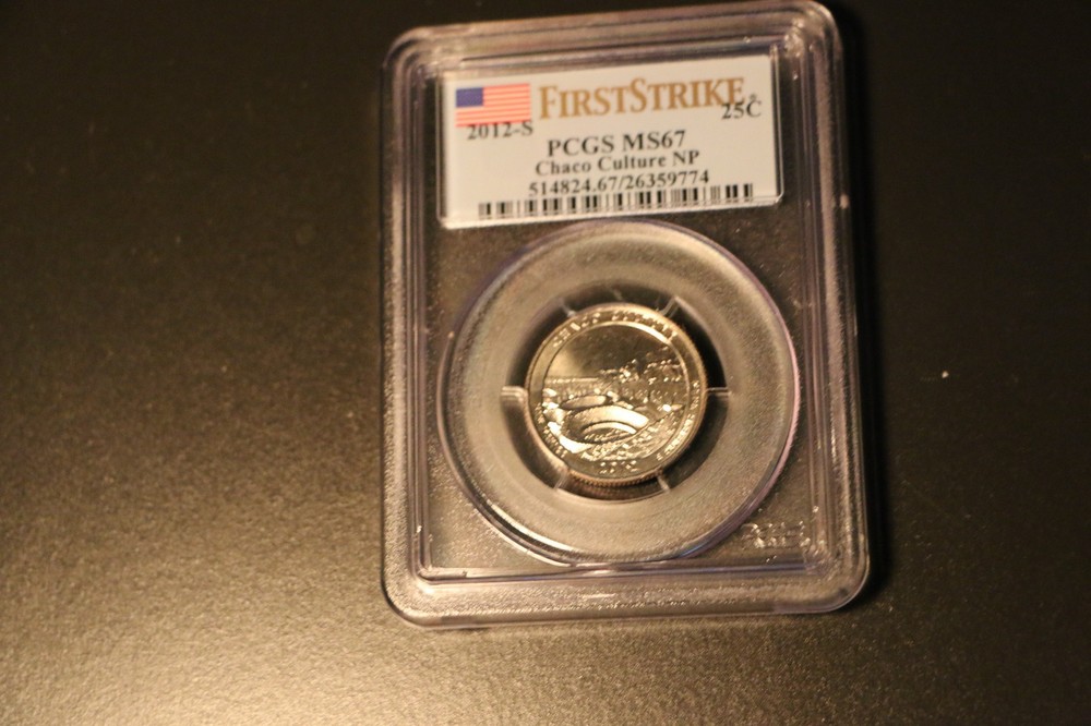 2012 S Chaco NP Quarter 25c PCGS MS67 FIRST STRIKE FLAG LABEL