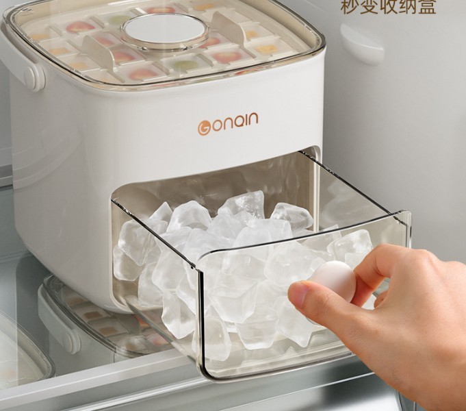 Ice Cube Tray with Lid & Bin Ice Maker