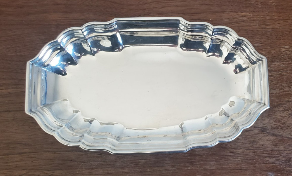 Vintage Sterling Silver Oval Bread Tray
