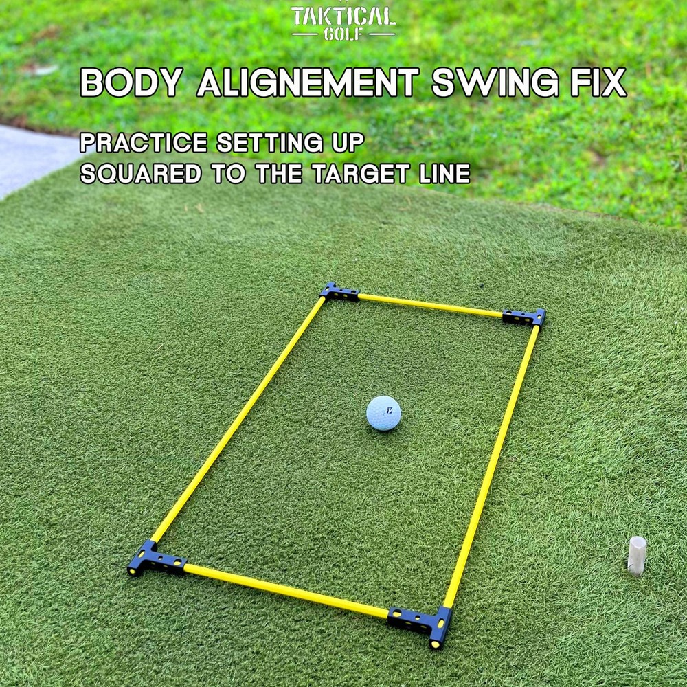 Golf Alignment Guide Sticks Adjustable Swing & Putting Trainer Aid Fix Slice