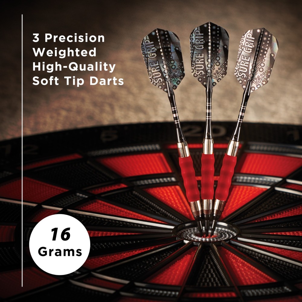 Viper Sure Grip Soft Tip Darts - Dartboard Game Accessory - Red - 16 Grams