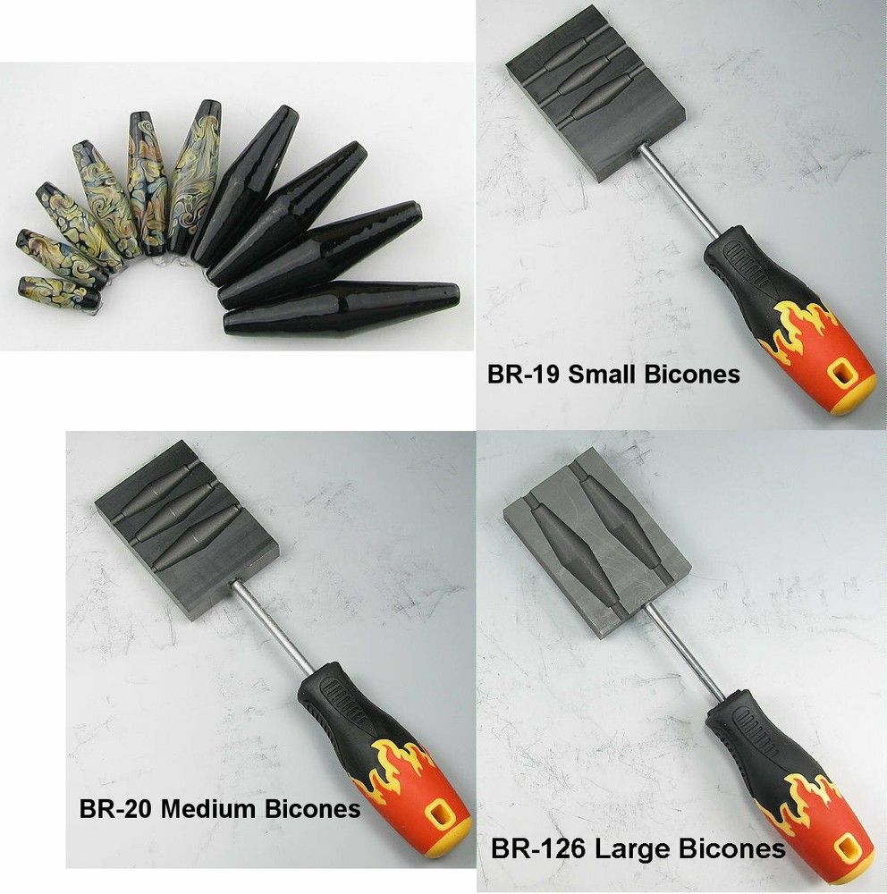 BICONE Graphite Molds, 4 Versions, Premier Graphite Glass Tool