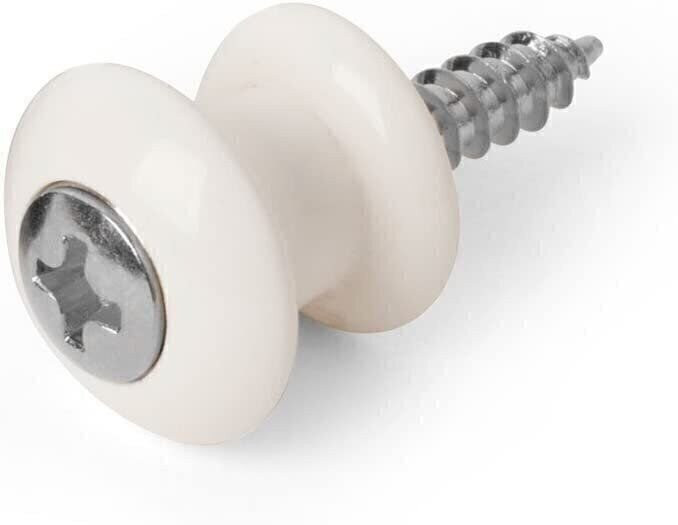 Waverly Guitar Strap Button, White Button, Chrome Screw