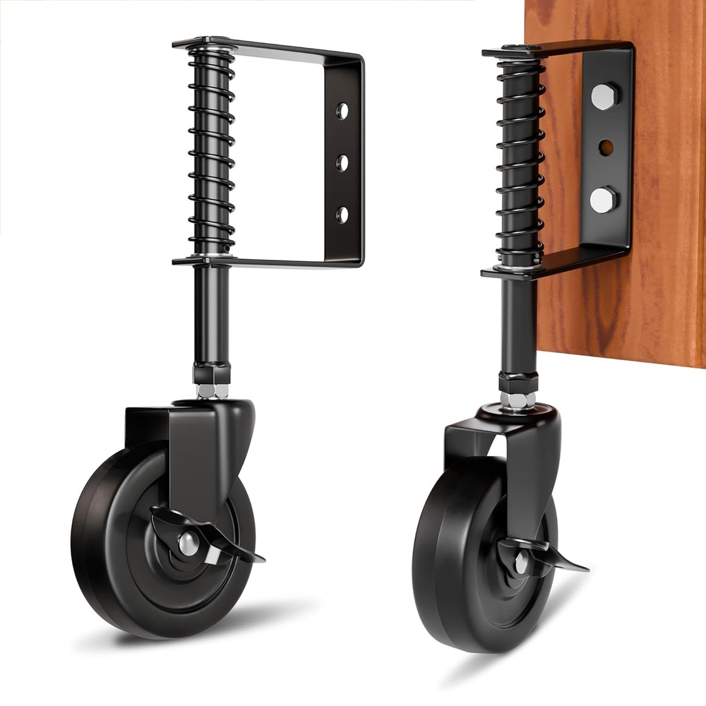 4’’ Spring Loaded Gate Wheel Side Break Gate Caster Wheel Gate Wheels for Woo...