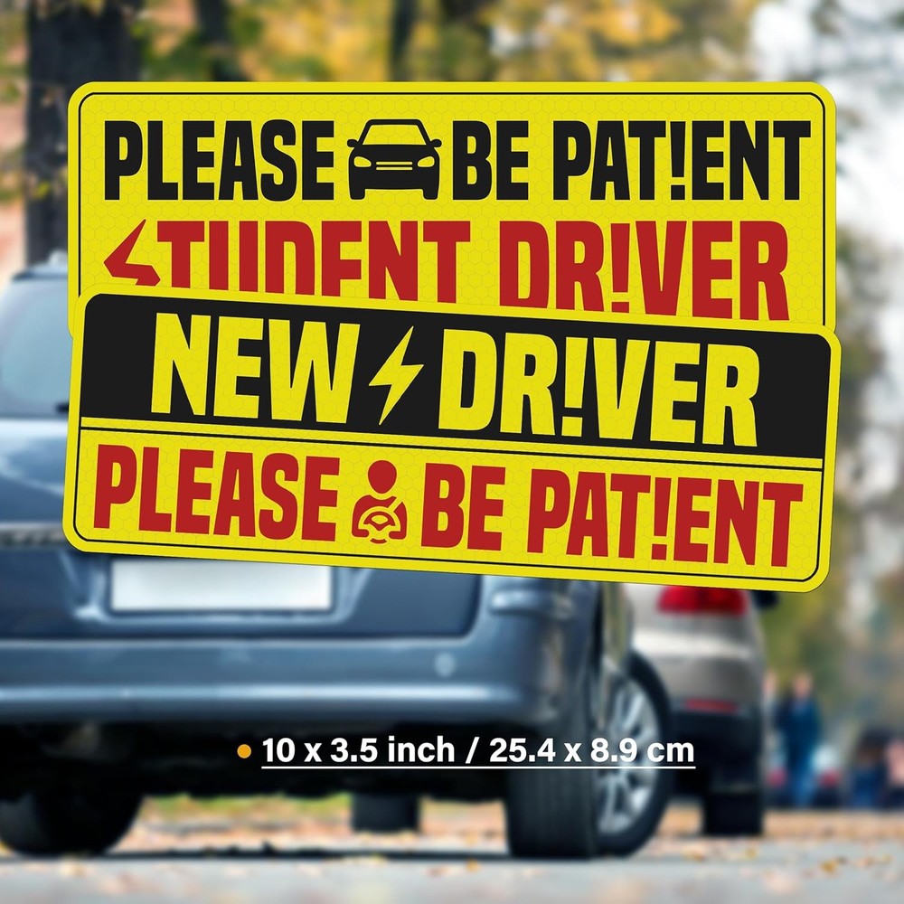 Student New Driver Stickers Pack 3 Pieces Vinyl Waterproof UV Printed, Std01