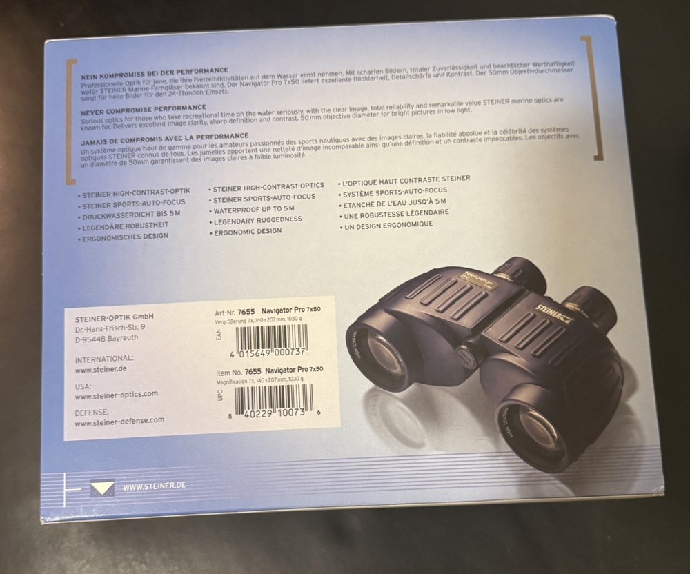 NEW Steiner Navigator 7x50 Waterproof Binoculars + SteinerFloat Strap
