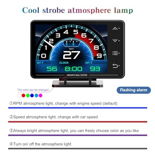 Obd2 Gauge Display Heads Up Display 4.3-inch TFT LCD Screen Multi-Function