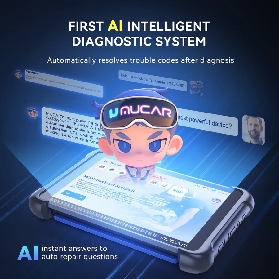 MUCAR 892BT Car Bidirectional OBD2 Scanner All System Diagnostic Tool Key Coding