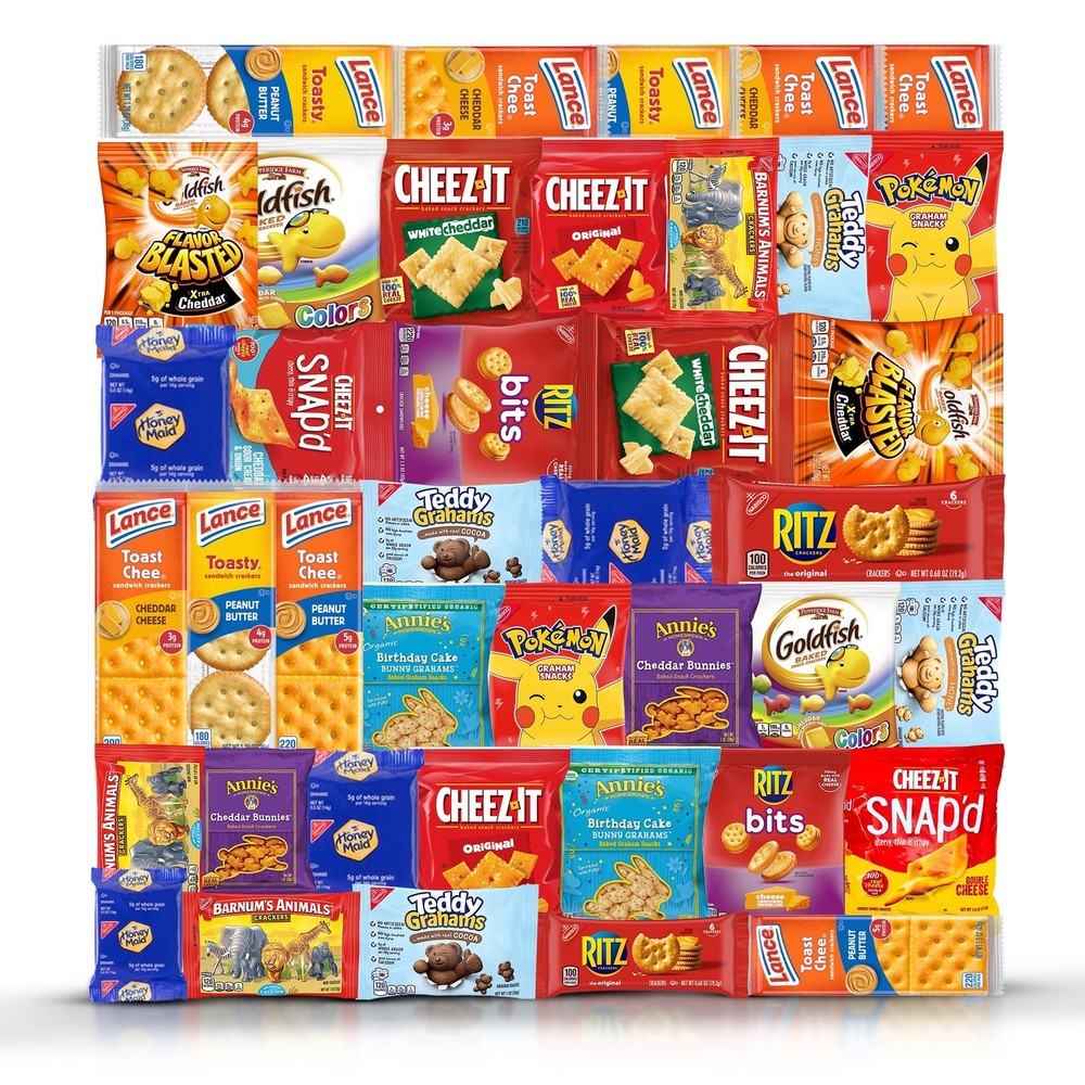 Crackers Variety Pack Individually Wrapped Assortment Sampler Bulk Care Packa...