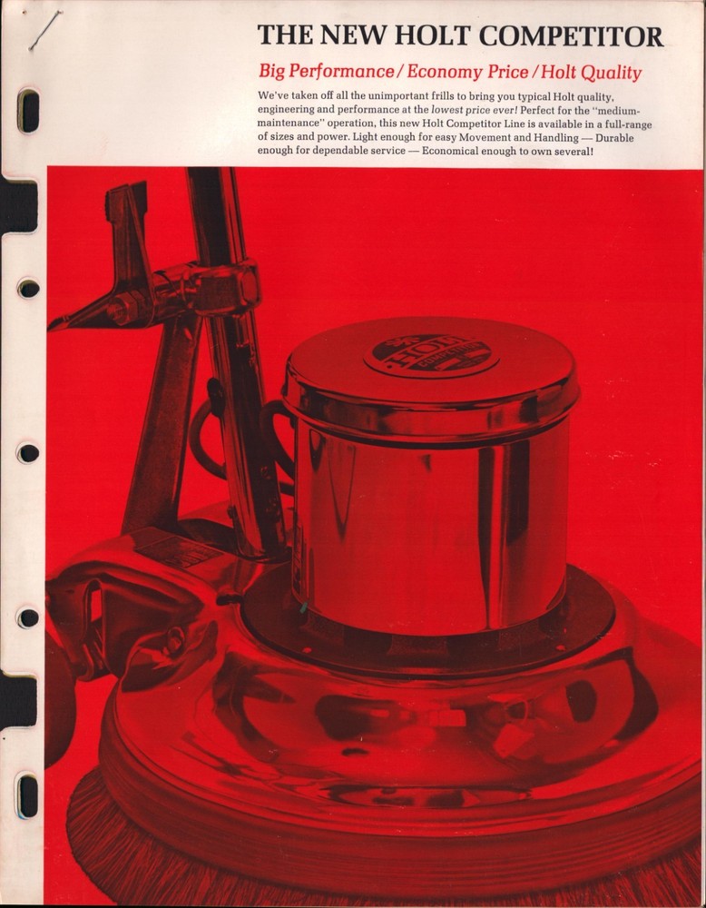 1965  Holt Floor Buffer  Advertisement Catalog   11" x 8"