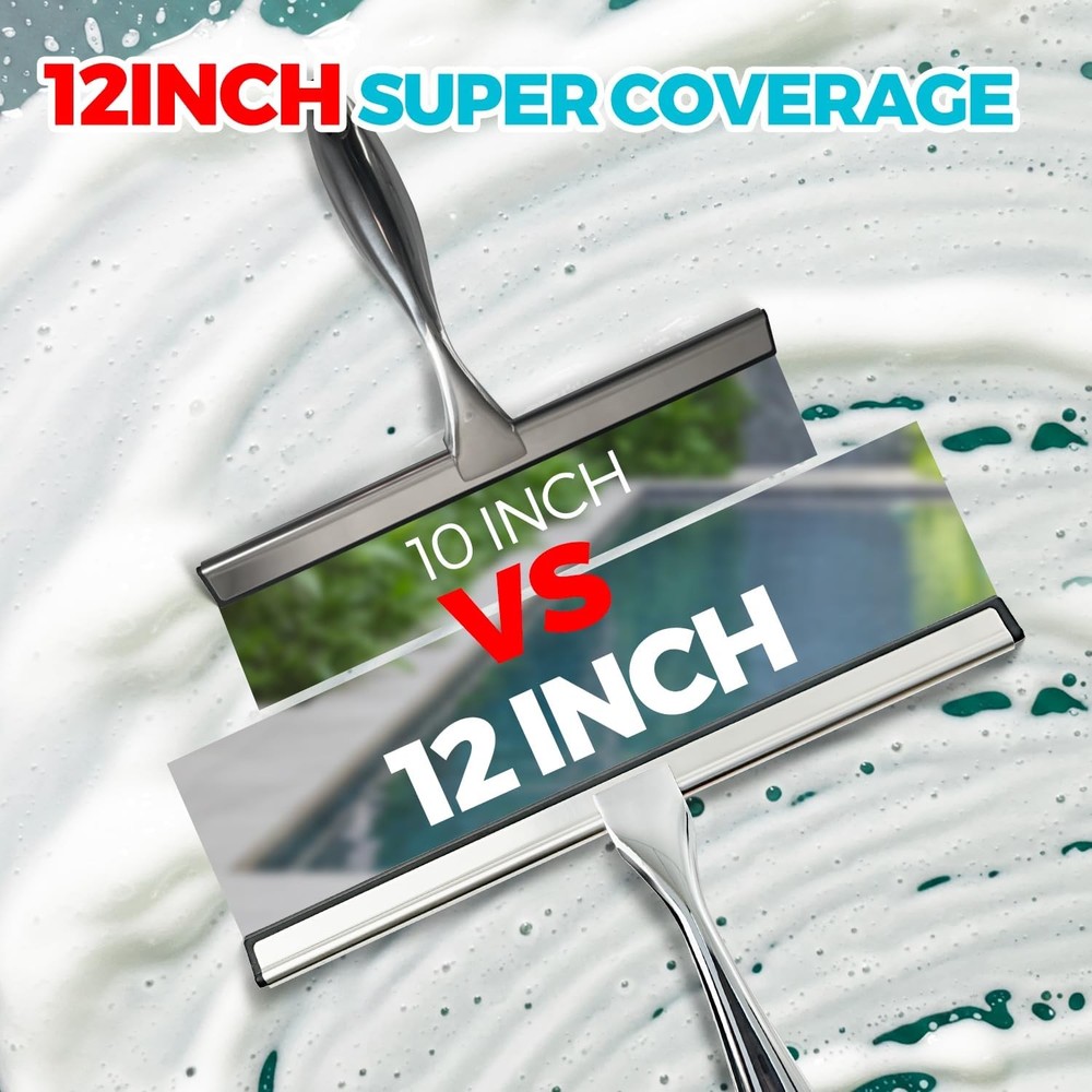 12-Inch All-Purpose Shower Squeegee, Silver