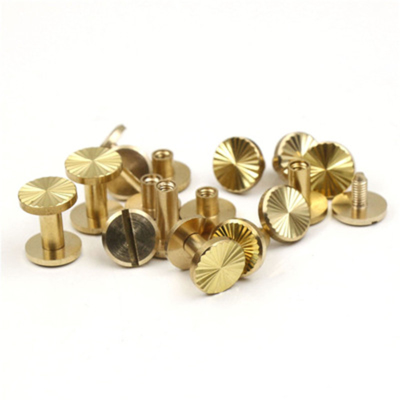 Solid Brass Chicago Screw Nail Leather Rivet Button Stud Binding Book Album 10mm