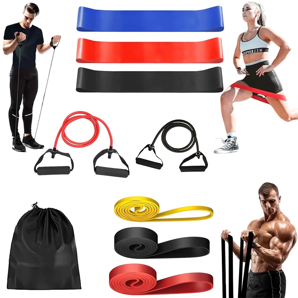 8-Piece Resistance Band Set for Home Workout with Pull-Up Assistance Loop and...