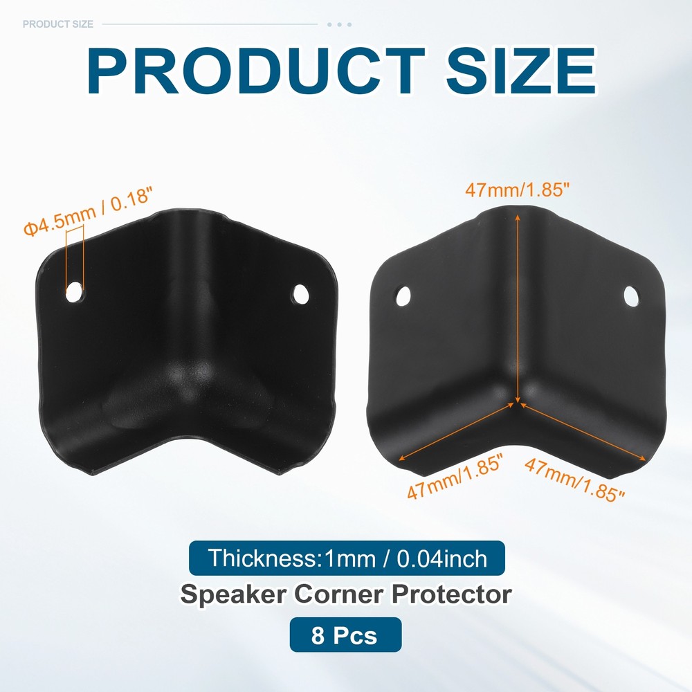 8 Pcs Speaker Cabinet Corners Protector 47x47x47mm Metal Guard Wrap Angle