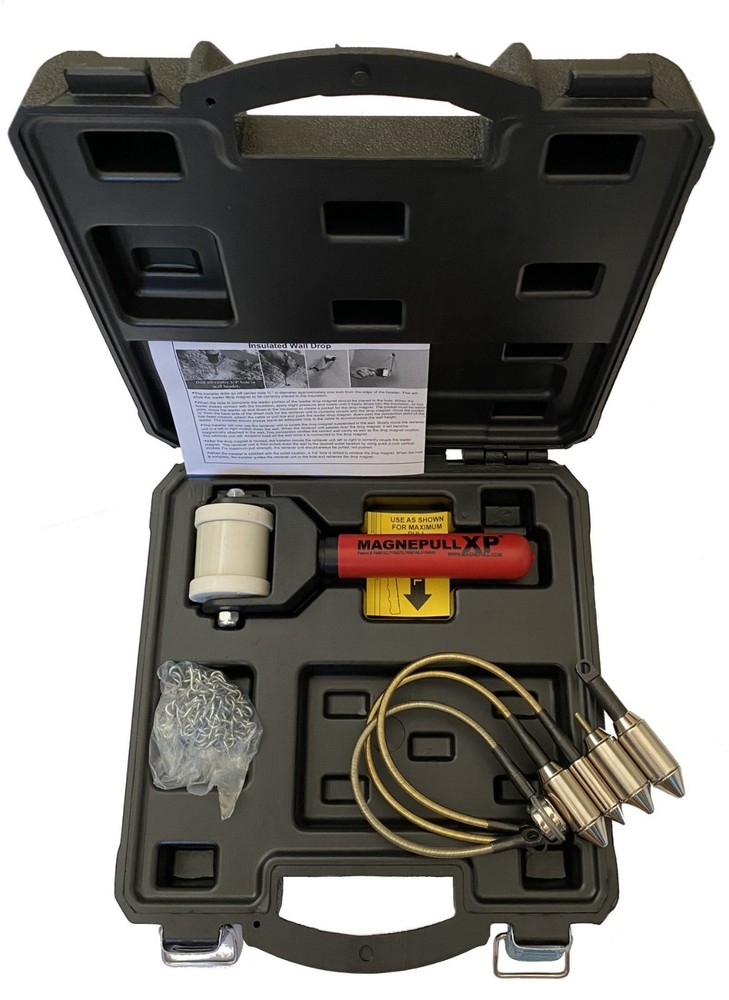 Magnepull XP1000LC w/5 Magnets 1/2" 3/4" Stud Fishing Cable Wire Puller Tool Kit