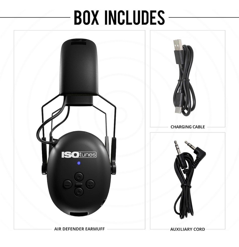 ISOtunes AIR DEFENDER Bluetooth Earmuffs: Comfortable Hearing Protection