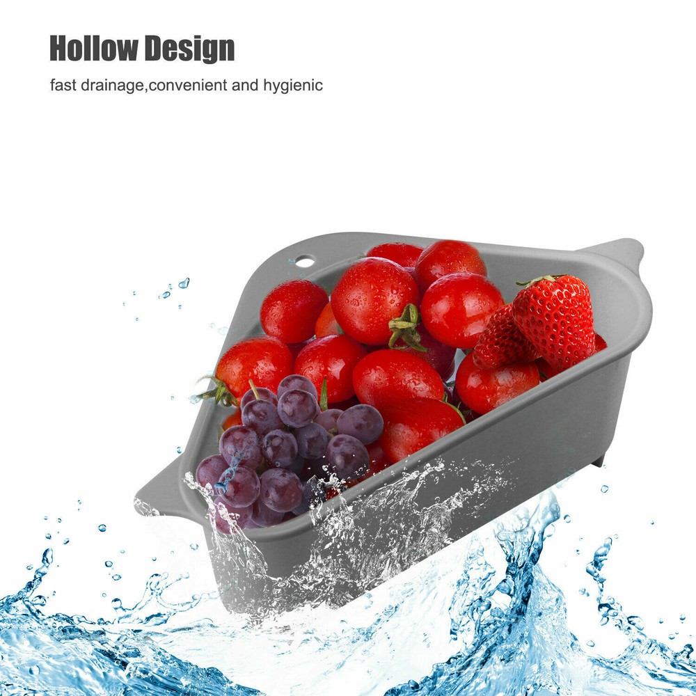 2 pack Triangle Colander Strainer Skimmer Basket Filter Drain Kitchen Sink Rack