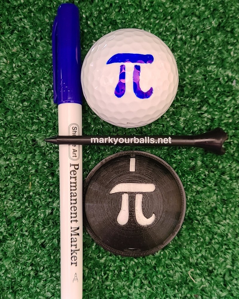 Personalized Golf Ball Stencil - Custom Initials between Alignment lines.