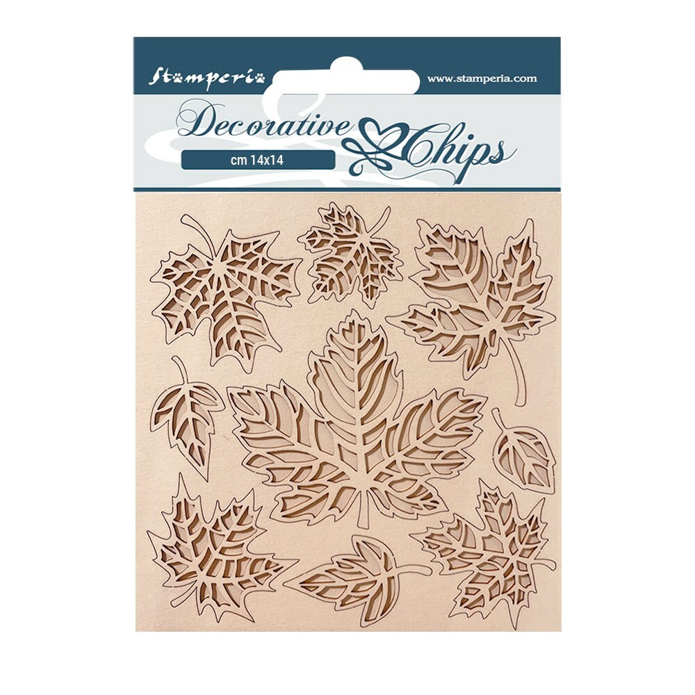 Stamperia DECORATIVE CHIPS - ACCENTS 5.5" x 5.5" - MAGIC FOREST - LEAVES