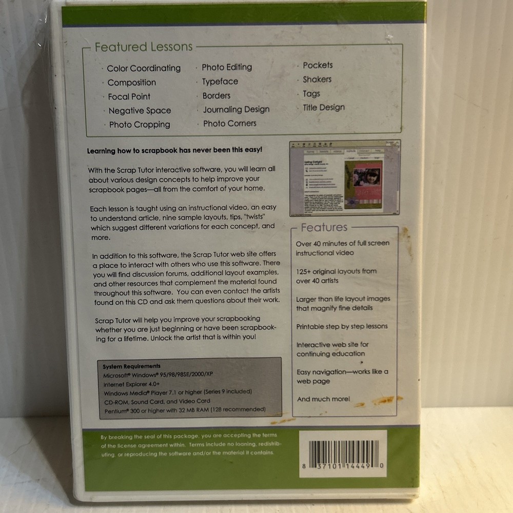Scrap Tutor Volume Two Elements & Design 14 Step By Step Lessons DVD /90e
