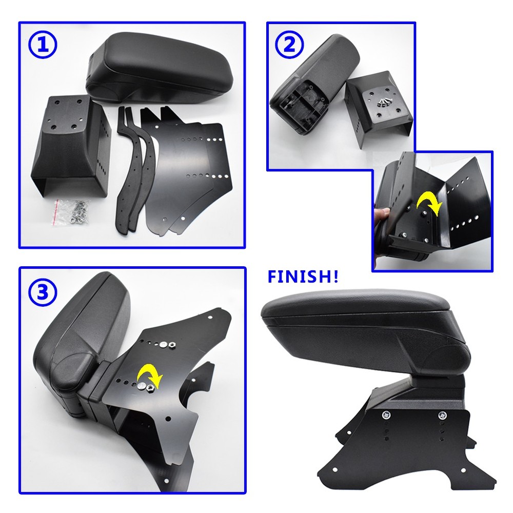 Universal Sliding Armrest Content Box Central Console Black New Container