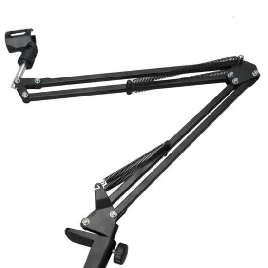Microphone Stand Suspension Arm Mounting Bracket Black for Studio Broadcast