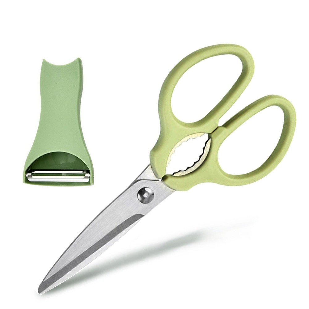 Kitchen Scissors Multi-purpose Heavy Duty Cooking Shears Left Handed Green