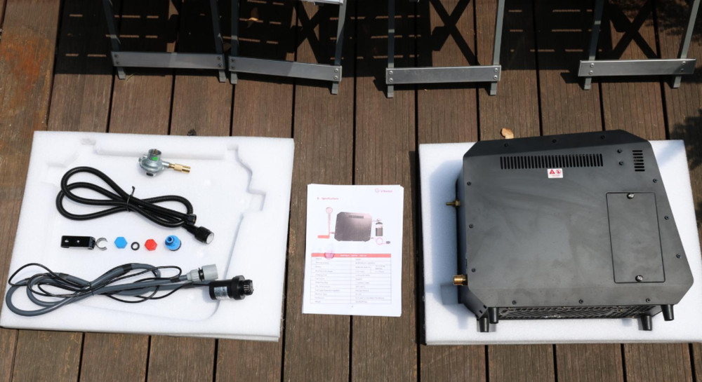 Portable Propane Water Heater 1.5 GPM with Pump & Shower Head –Instant Hot Water