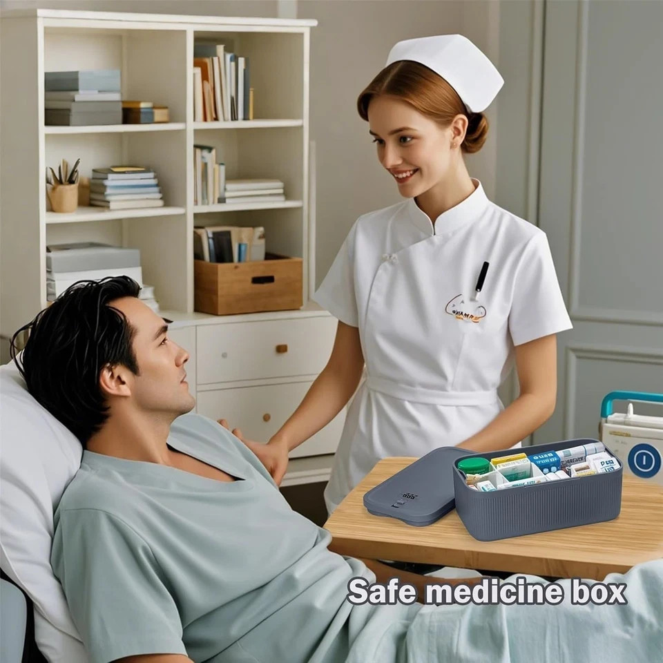 Medication Lock Box,Small Lockable Storage Box with Combination Code for Phon...