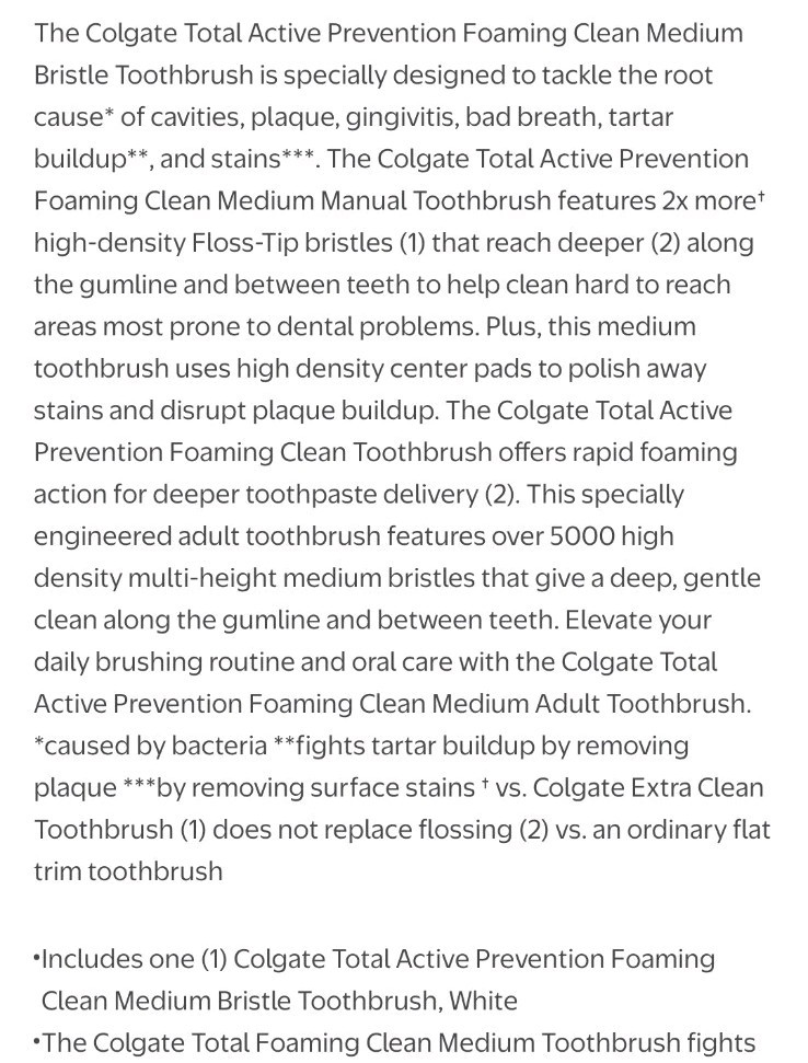 2 Colgate Total Foaming Clean Toothbrushes and 2 Colgate 360 Toothbrushes Bundle